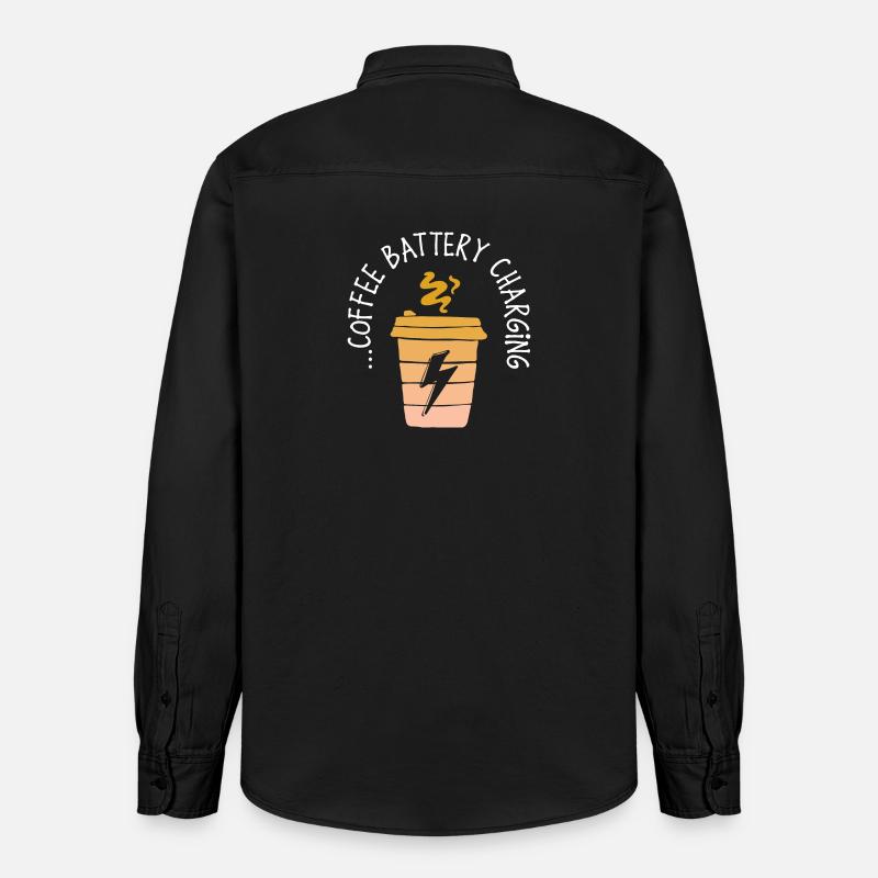 Kaffeeliebhaber Kaffee Statement Kaffeetrinker - Relaxed Fit Unisex Organic Hemd von Stanley/Stella - washed Black