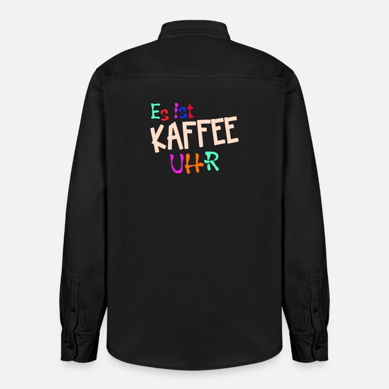 Kaffeeliebhaber Kaffeetrinker Kaffe Statement - Relaxed Fit Unisex Organic Hemd von Stanley/Stella - washed Black