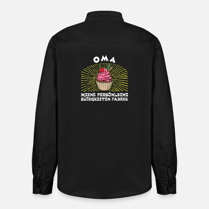 Humorvoll Oma Statement Großmutter Enkelkind - Relaxed Fit Unisex Organic Hemd von Stanley/Stella - washed Black