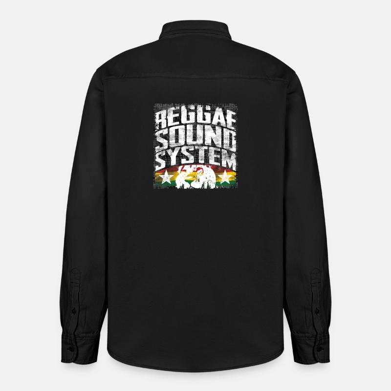 Système de son Reggae - Chemise unisexe coupe décontractée bio Stanley/Stella - noir délavé