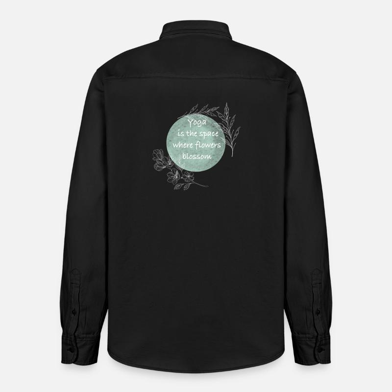 Salle de Yoga Fleur Fleur - Chemise unisexe coupe décontractée bio Stanley/Stella - noir délavé