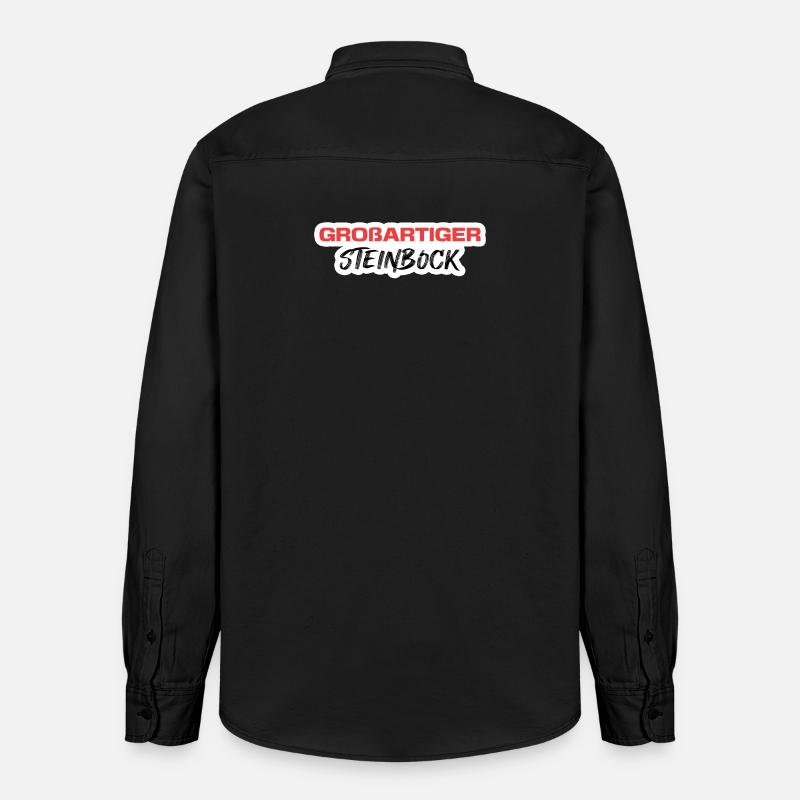 Steinbock Statement Tierkreiszeichen Esoterik - Relaxed Fit Unisex Organic Hemd von Stanley/Stella - washed Black