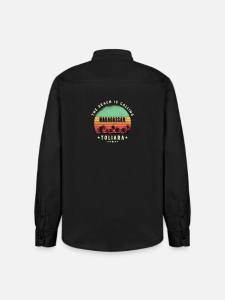Toliara Madagascar beach design - Relaxed Fit Unisex Organic Shirt by Stanley/Stella - washed black