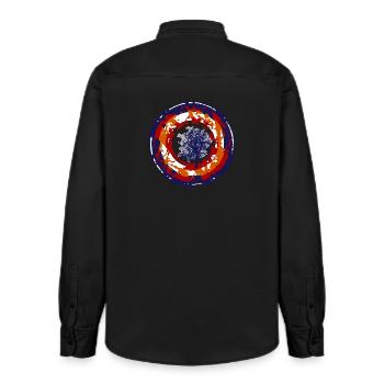 Crazy Bullseye - Relaxed Fit Unisex Organic Shirt by Stanley/Stella - washed black - Back - AI Model Male 178 light (178cm)