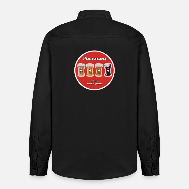 Logo de la bière - Chemise unisexe coupe décontractée bio Stanley/Stella - noir délavé