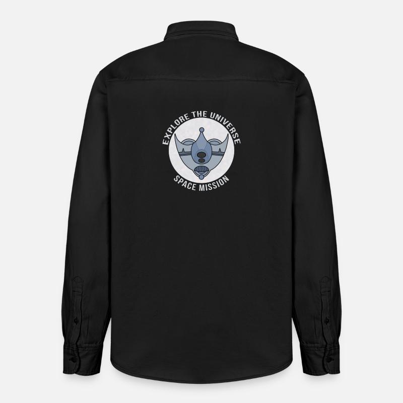 Mission spatiale Explorer l’univers - Chemise unisexe coupe décontractée bio Stanley/Stella - noir délavé