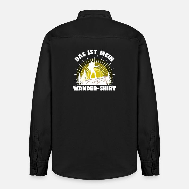 Wandern Statement Bergsteigen Klettern Statement - Relaxed Fit Unisex Organic Hemd von Stanley/Stella - washed Black