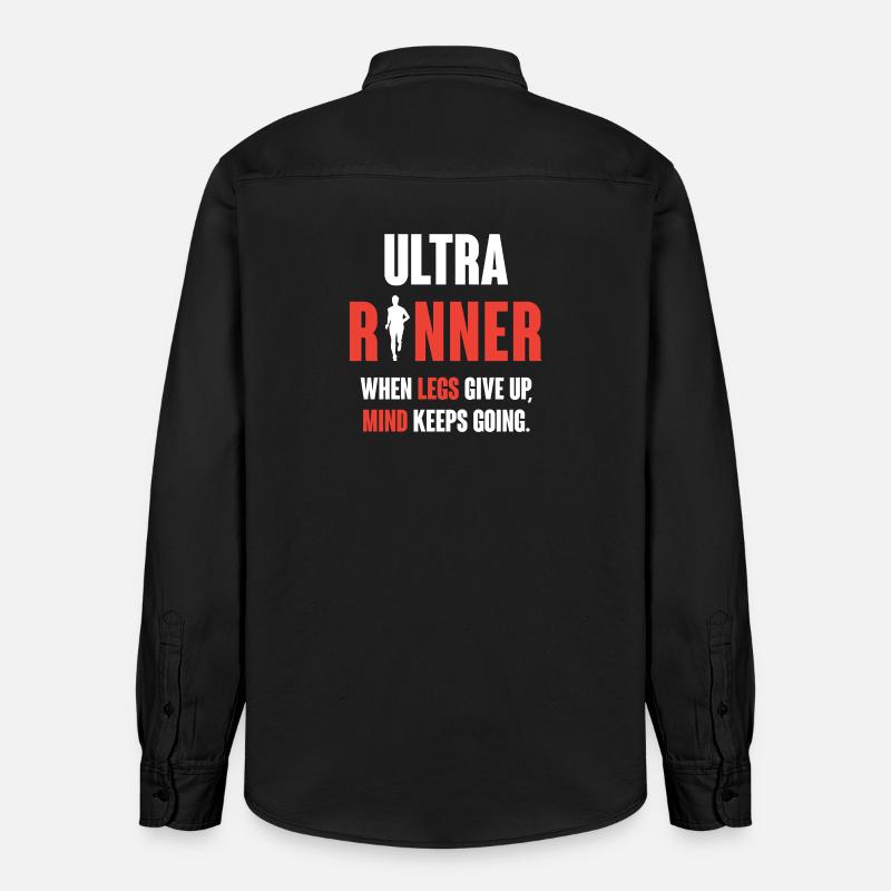 Ultra Runner. Lorsque les jambes abandonnent, l’ continue. - Chemise unisexe coupe décontractée bio Stanley/Stella - noir délavé