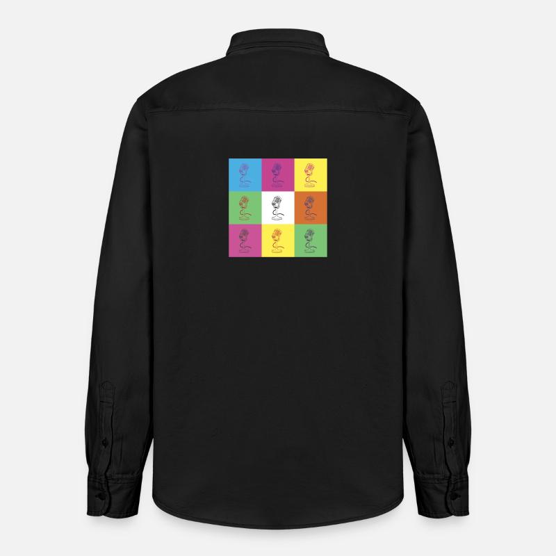 Conception du microphone - Chemise unisexe coupe décontractée bio Stanley/Stella - noir délavé