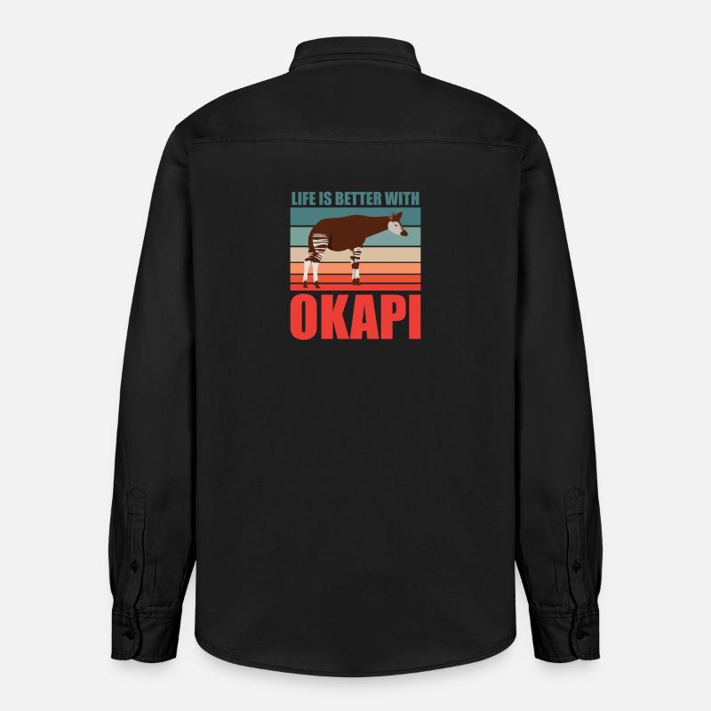 Okapi im Einklang mit der Natur - Relaxed Fit Unisex Organic Hemd von Stanley/Stella - washed Black