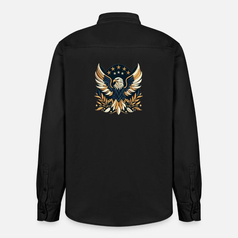 Aigle de la bannière étoilée - Chemise unisexe coupe décontractée bio Stanley/Stella - noir délavé