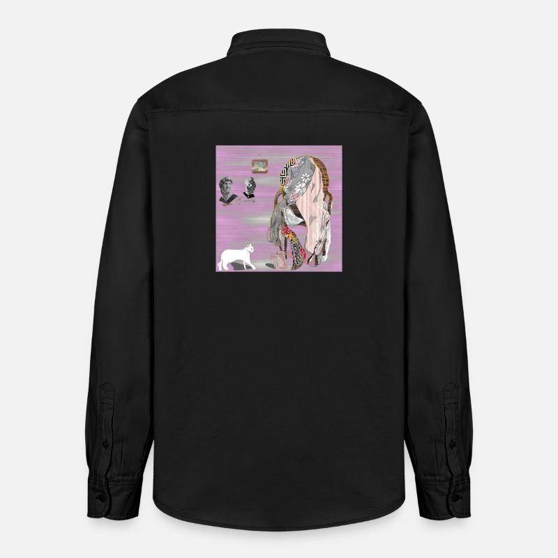 Chaise de Reflections Glitched - Chemise unisexe coupe décontractée bio Stanley/Stella - noir délavé