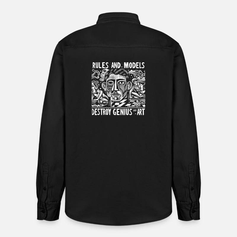 Règles et modèles dans l’art - Chemise unisexe coupe décontractée bio Stanley/Stella - noir délavé