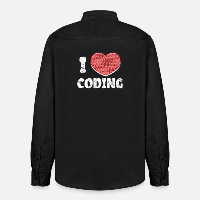 Developer Heart Coding Statement Programmer - Relaxed Fit Unisex Organic Shirt by Stanley/Stella - washed black