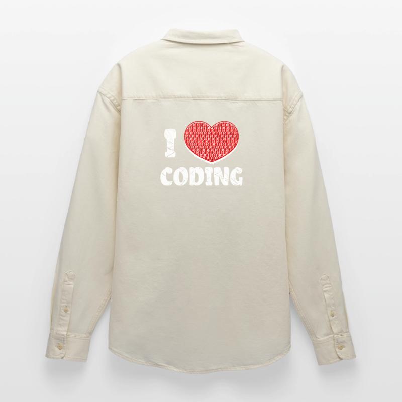 Developer Heart Coding Statement Programmer Relaxed Fit Unisex Organic Shirt by Stanley/Stella