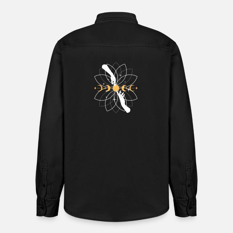 Mandala de Koi Céleste - Chemise unisexe coupe décontractée bio Stanley/Stella - noir délavé