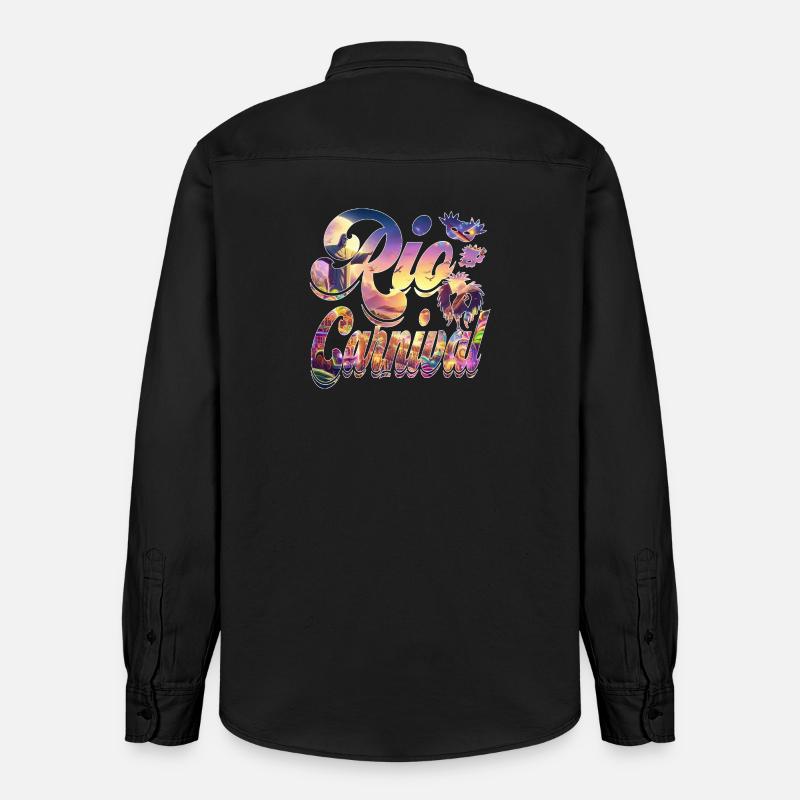 CARNAVAL DE RIO - Chemise unisexe coupe décontractée bio Stanley/Stella - noir délavé