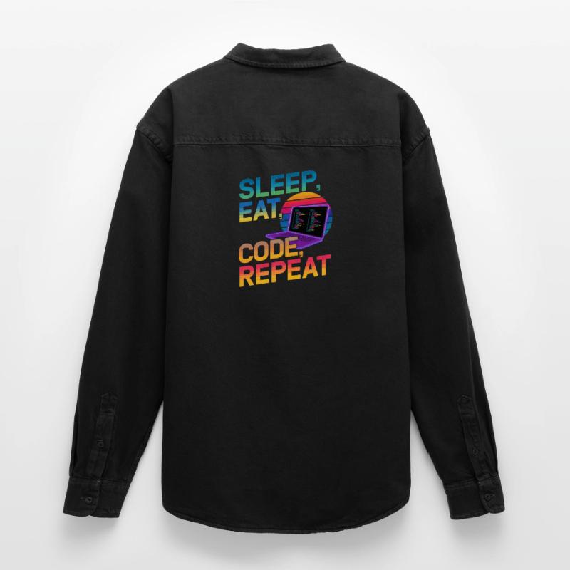 Sleep Eat Code Repeat Geschenk für Coder Relaxed Fit Unisex Organic Hemd von Stanley/Stella