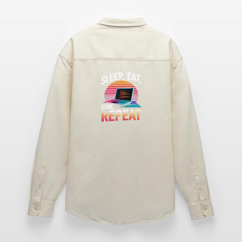 Sleep Eat Code Repeat Gift Programmer Developer Relaxed Fit Unisex Organic Shirt by Stanley/Stella