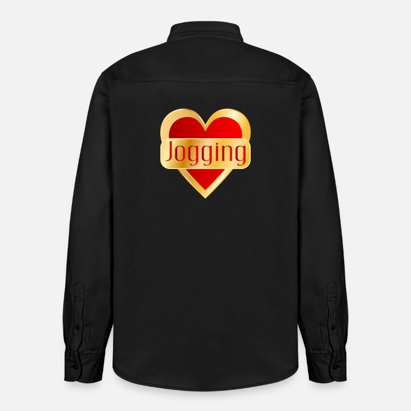COURSE À PIED JOGGING CŒUR - Chemise unisexe coupe décontractée bio Stanley/Stella - noir délavé