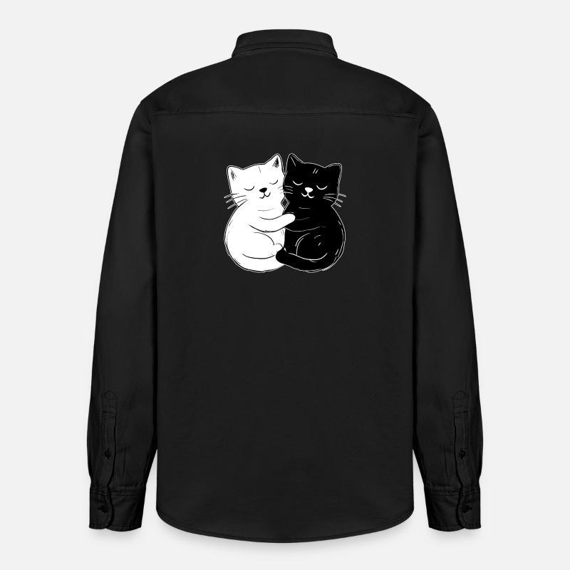 Chats mignons – simples et élégants - Chemise unisexe coupe décontractée bio Stanley/Stella - noir délavé