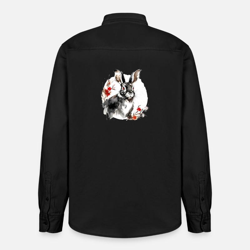 Chinesisches Sternzeichen Hase - Relaxed Fit Unisex Organic Hemd von Stanley/Stella - washed Black