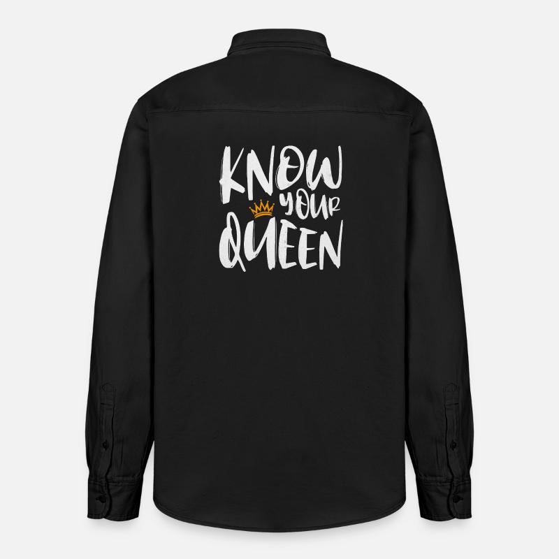 Know Your Queen - Relaxed Fit Unisex Organic Hemd von Stanley/Stella - washed Black