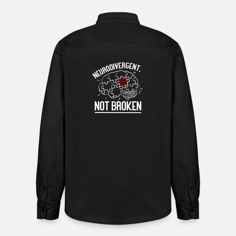 Neurodivergent Not Broken – Strong Mind Statement - Relaxed Fit Unisex Organic Shirt by Stanley/Stella - washed black