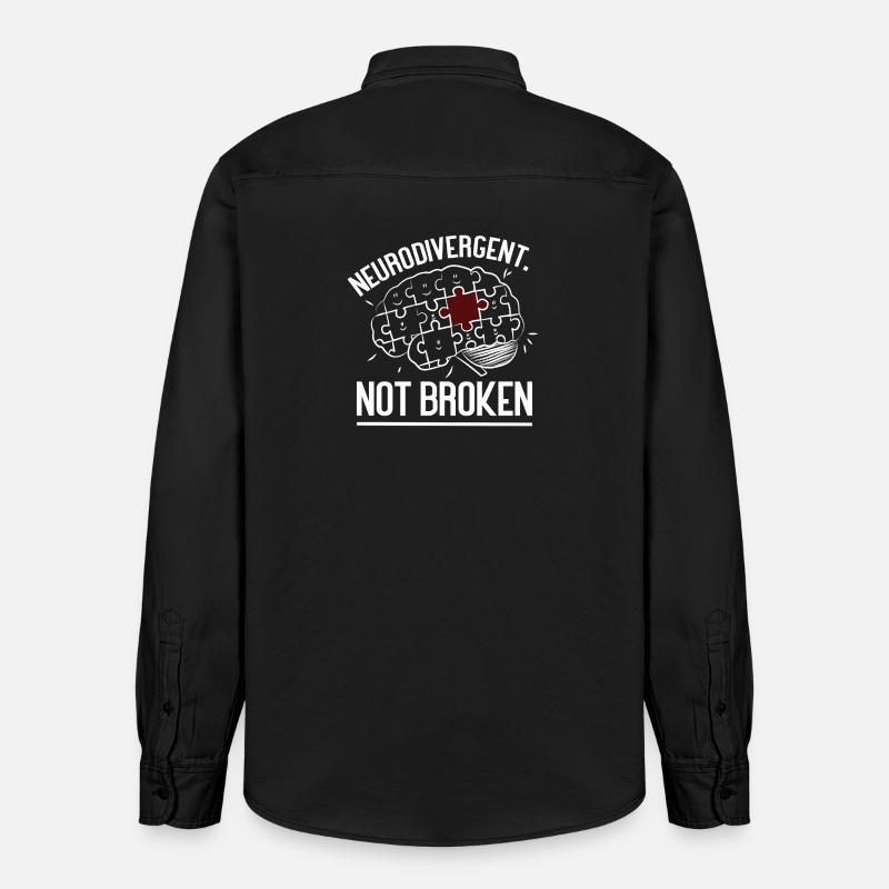 Neurodivergent Not Broken – Strong Mind Statement - Chemise unisexe coupe décontractée bio Stanley/Stella - noir délavé
