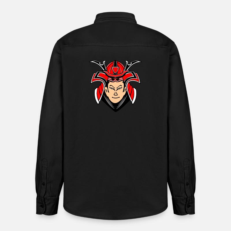Samurai mit Helmdesign - Relaxed Fit Unisex Organic Hemd von Stanley/Stella - washed Black
