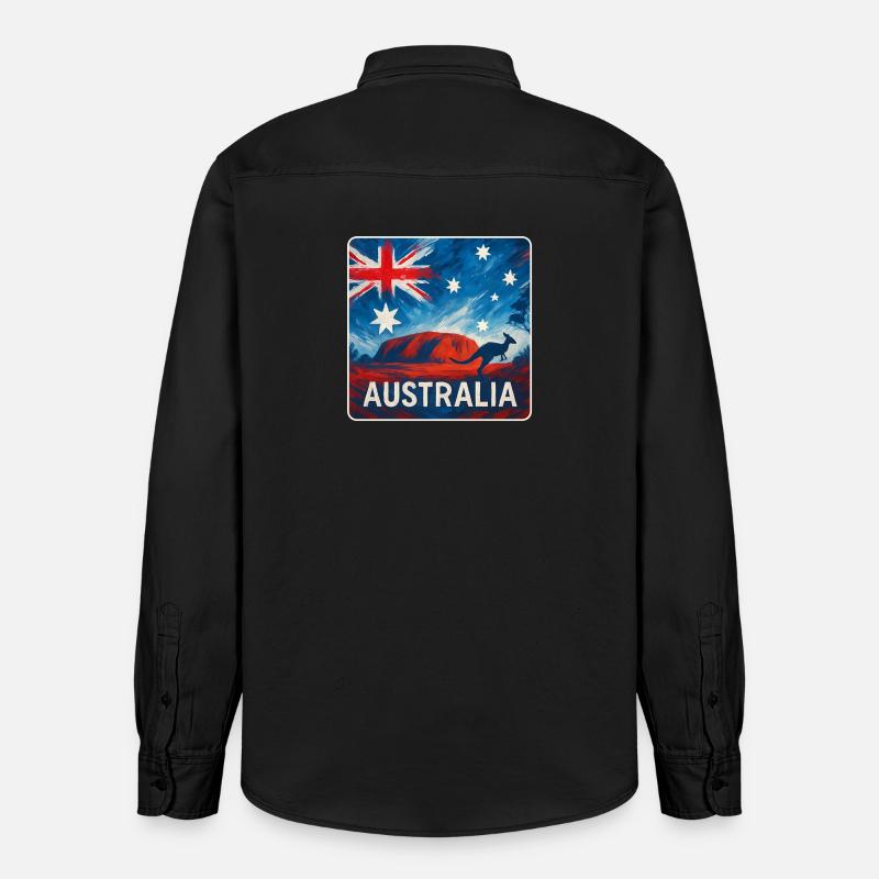 Conception de l’Outback australien - Chemise unisexe coupe décontractée bio Stanley/Stella - noir délavé