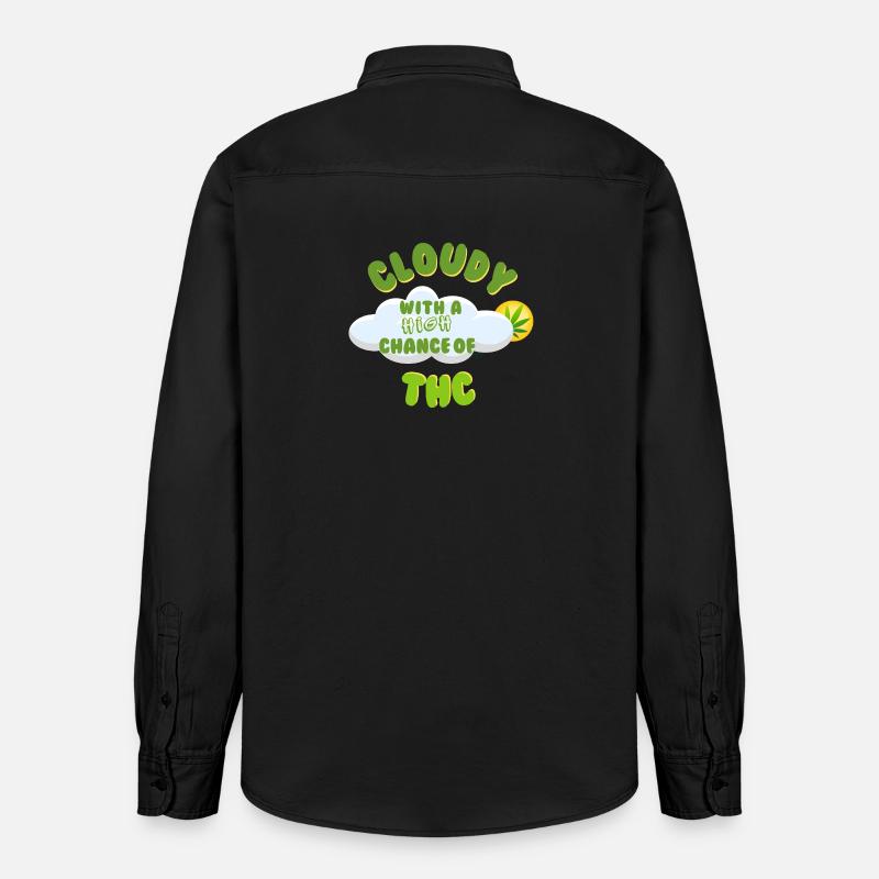 Conception de célébration du THC nuageux - Chemise unisexe coupe décontractée bio Stanley/Stella - noir délavé