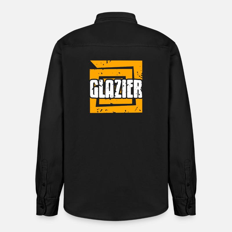 Evolution Glazier Funny Trade Job Progression - Relaxed Fit Unisex Organic Hemd von Stanley/Stella - washed Black