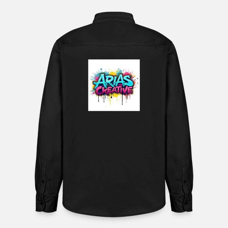Aris Creative Graffiti Logo - Chemise unisexe coupe décontractée bio Stanley/Stella - noir délavé