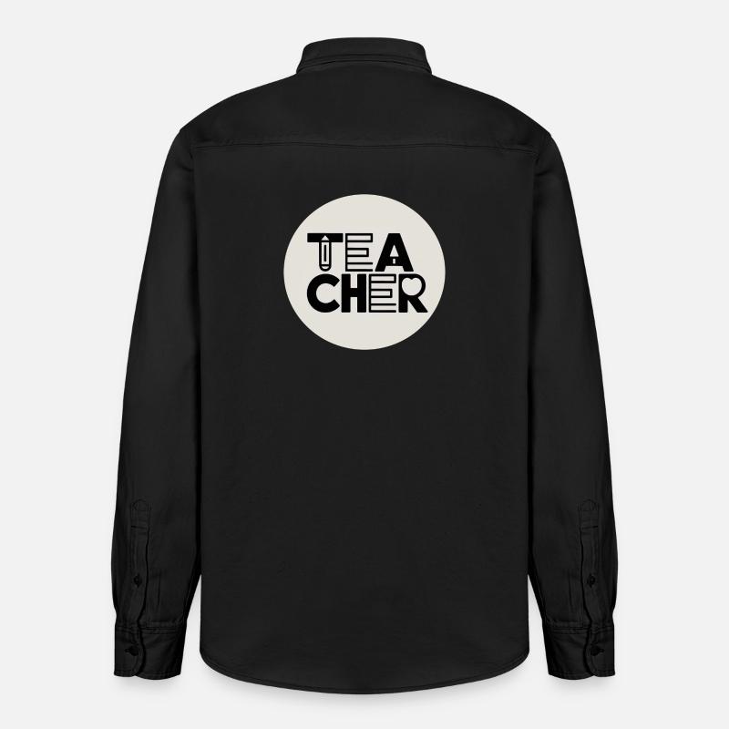Lehrerdesign mit Bleistift-Typografie - Relaxed Fit Unisex Organic Hemd von Stanley/Stella - washed Black