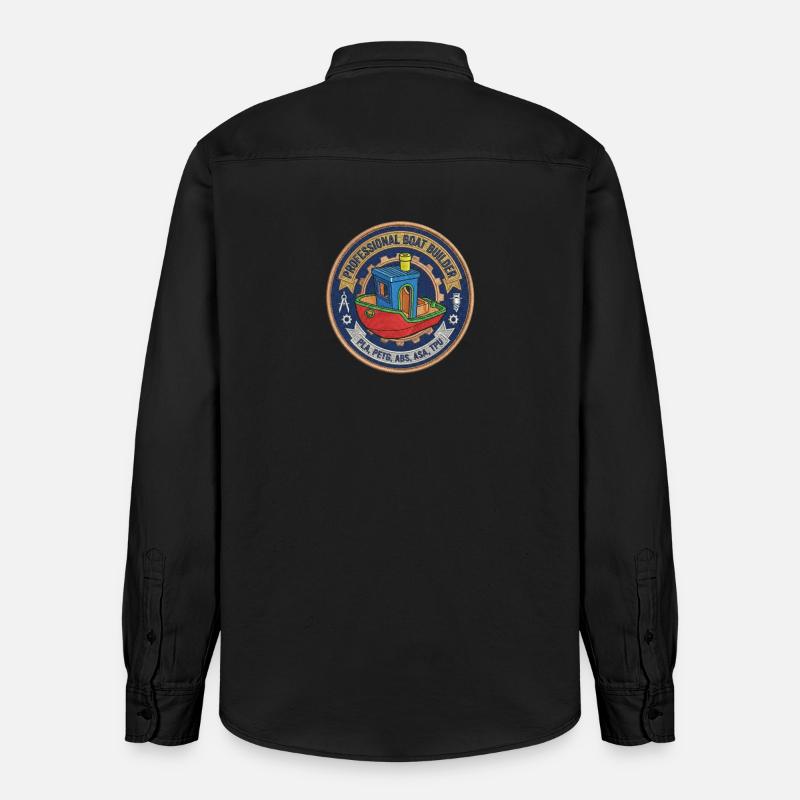 Constructeur professionnel de bateaux Benchy Patch - Chemise unisexe coupe décontractée bio Stanley/Stella - noir délavé