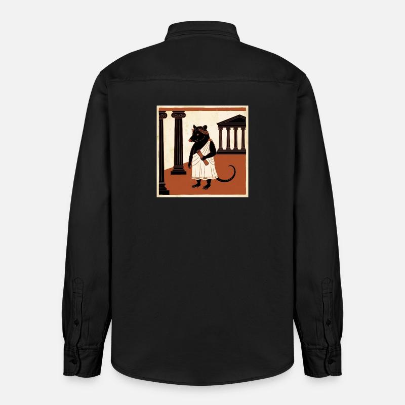 Rat romain dans Toge dans l’Antiquité - Chemise unisexe coupe décontractée bio Stanley/Stella - noir délavé