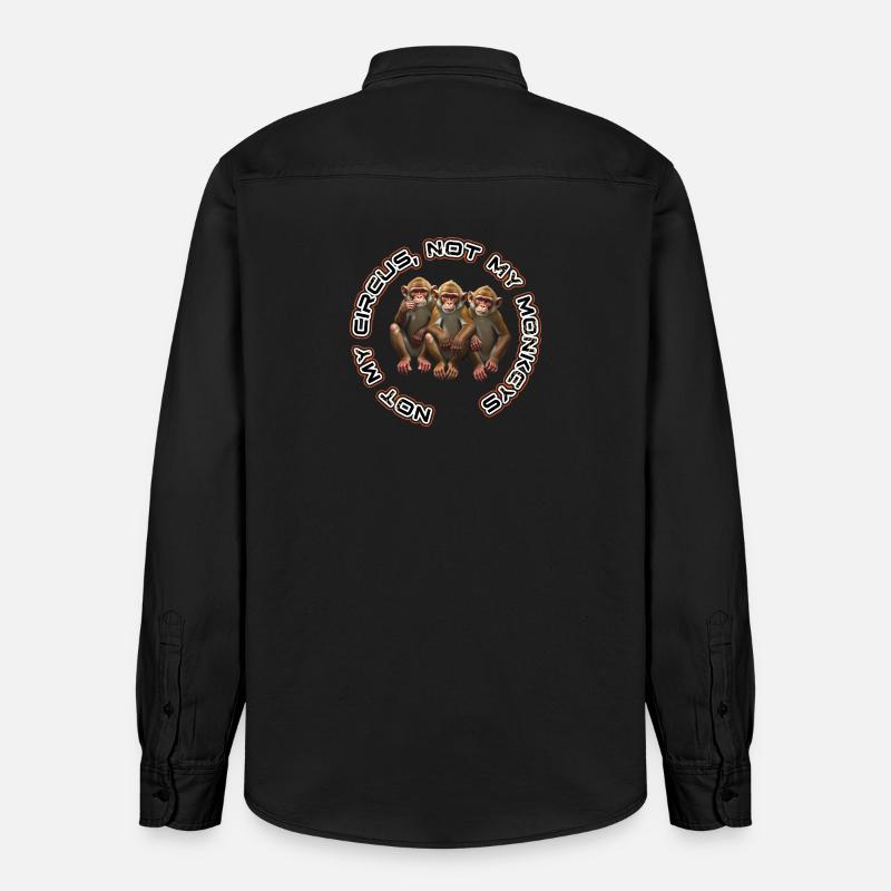 Pas mon trio de singes - Chemise unisexe coupe décontractée bio Stanley/Stella - noir délavé
