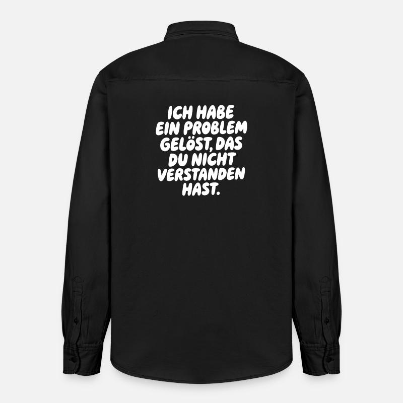 I solved a problem Saying - Relaxed Fit Unisex Organic Shirt by Stanley/Stella - washed black