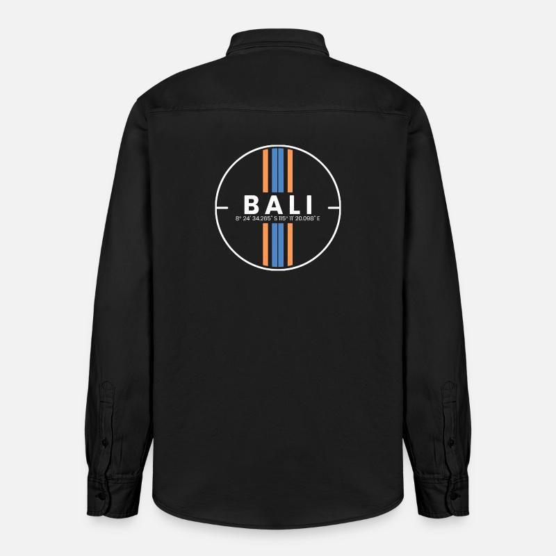 Coordonnées de l’île de Bali - Chemise unisexe coupe décontractée bio Stanley/Stella - noir délavé