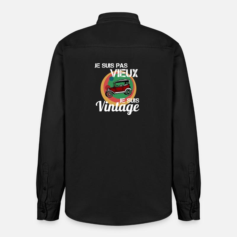 Ich bin kein altes Oldtimer-Auto - Relaxed Fit Unisex Organic Hemd von Stanley/Stella - washed Black