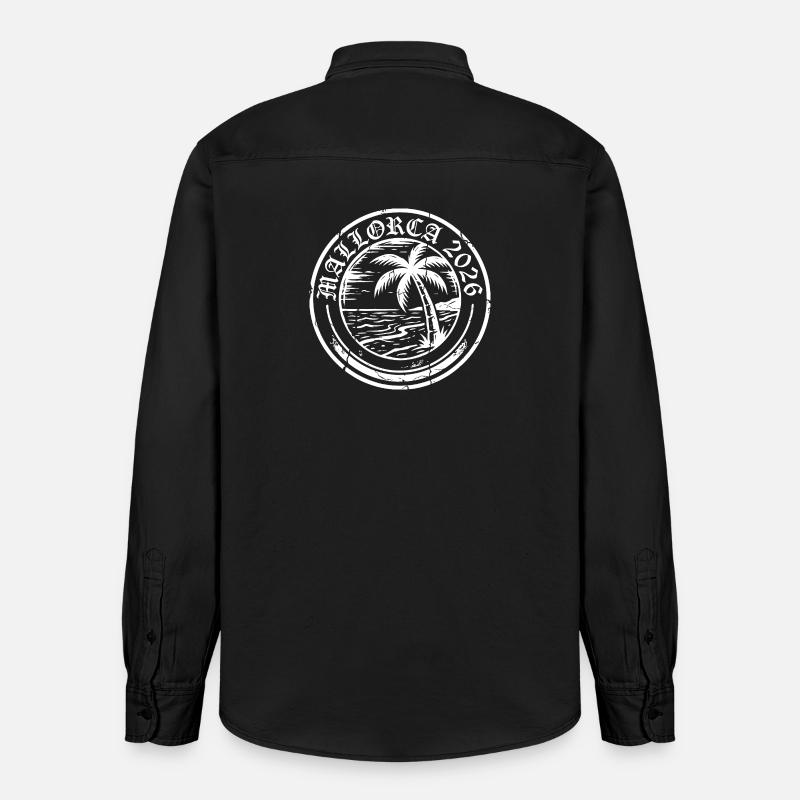 Millésime 2026 de Majorque - Chemise unisexe coupe décontractée bio Stanley/Stella - noir délavé