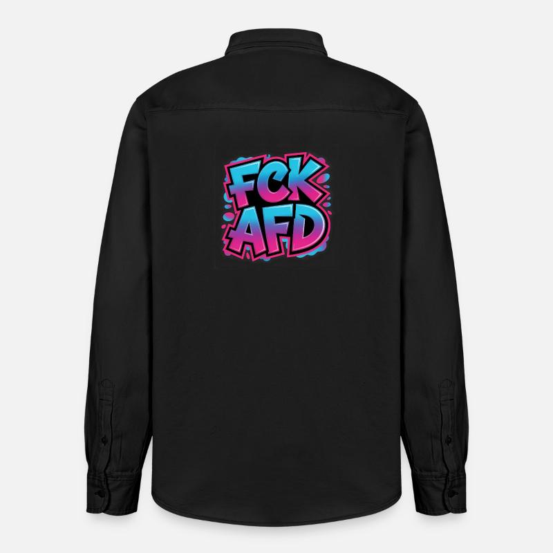 FCK AFD - Antifa Tee - Relaxed Fit Unisex Organic Hemd von Stanley/Stella - washed Black