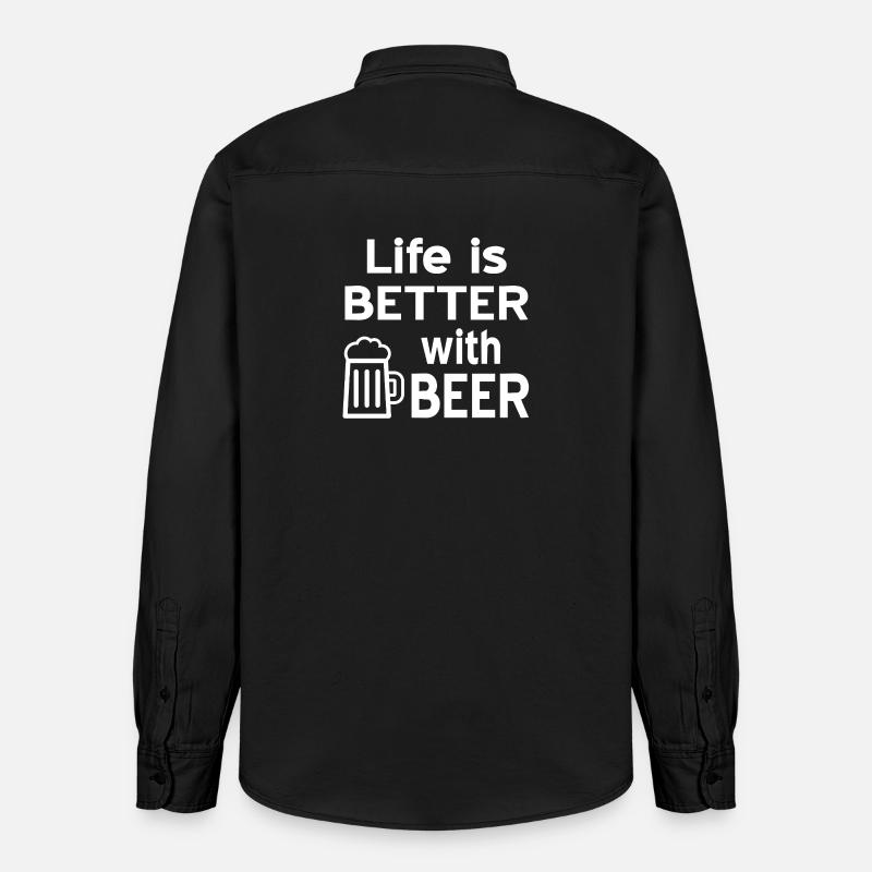 Bière - Chemise unisexe coupe décontractée bio Stanley/Stella - noir délavé
