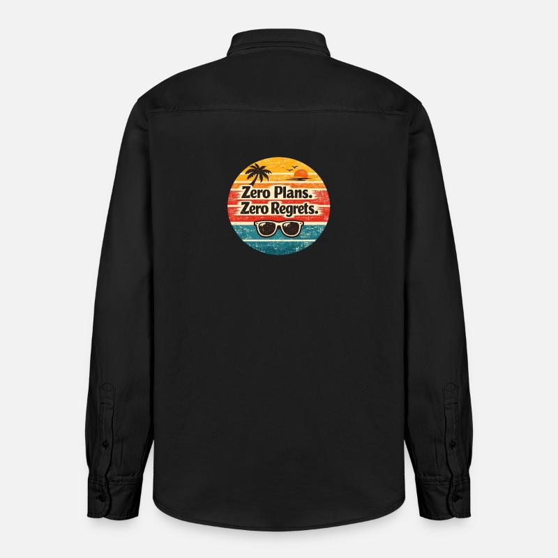 Atmosfera da spiaggia – Zero piani, nessun rimpianto - Camicia unisex vestibilità rilassata bio di Stanley/Stella - washed black