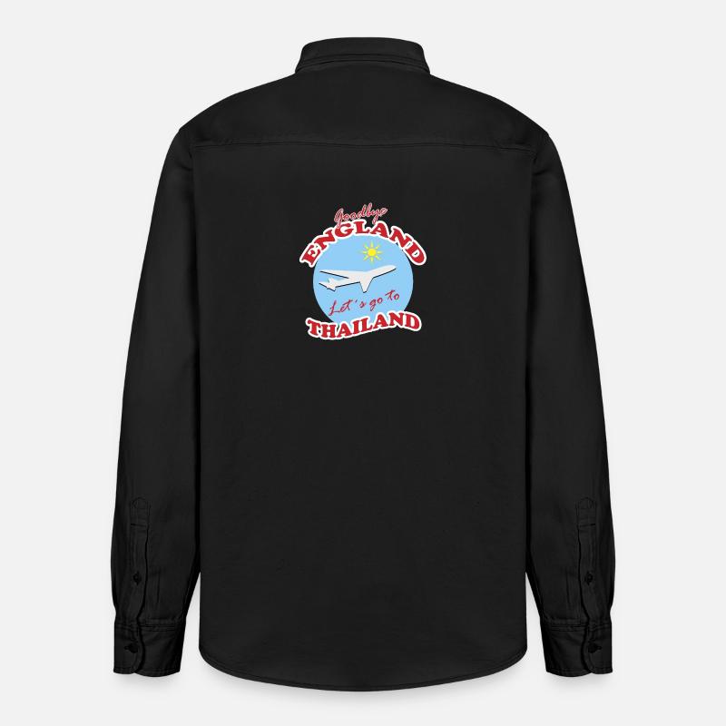 Adieu l’Angleterre - Allons en Thaïlande - Chemise unisexe coupe décontractée bio Stanley/Stella - noir délavé