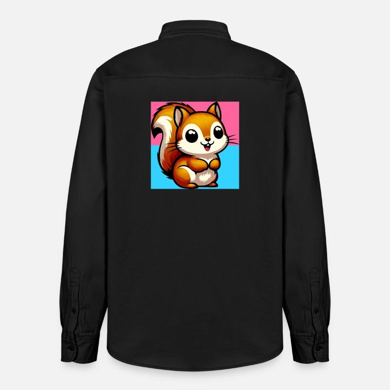 écureuil - Chemise unisexe coupe décontractée bio Stanley/Stella - noir délavé