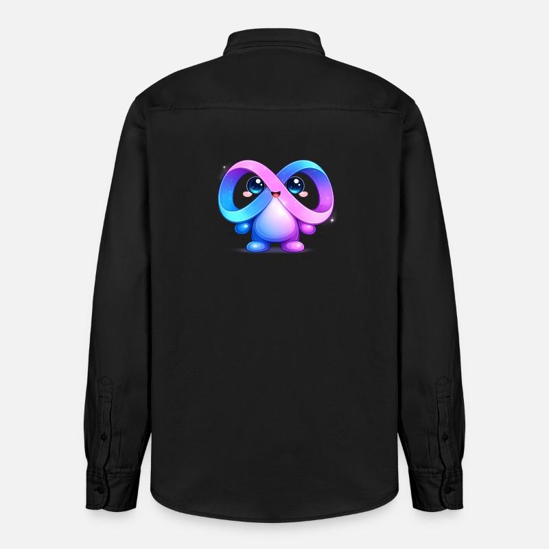 Niedlicher Meta-Infinity-Maskottchen-Aufkleber - Relaxed Fit Unisex Organic Hemd von Stanley/Stella - washed Black