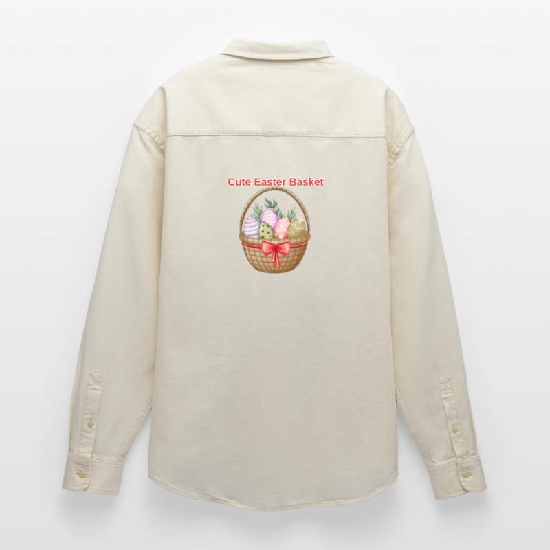 Cute Easter Basket Shirt – Easter Eggs Tee Relaxed Fit Unisex Organic Shirt by Stanley/Stella