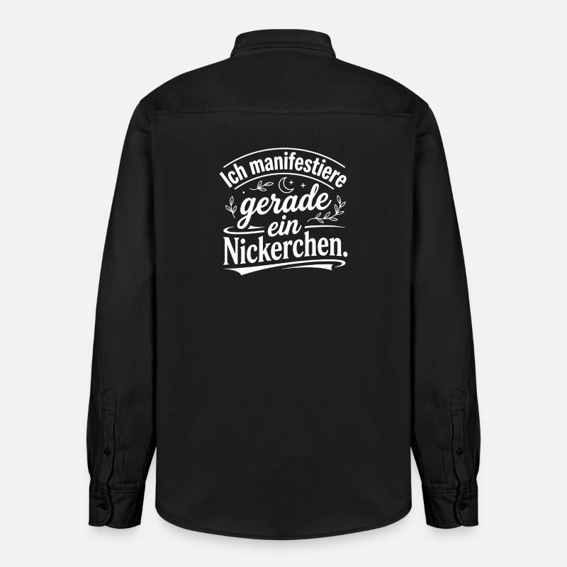 Ich manifestiere gerade ein Nickerchen - Relaxed Fit Unisex Organic Hemd von Stanley/Stella - washed Black
